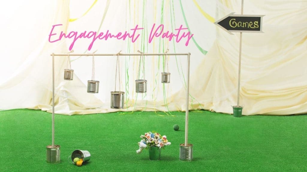 Image of garden engagement party games on a lawn