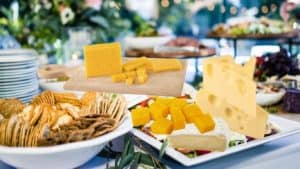 Display of cheese & crackers