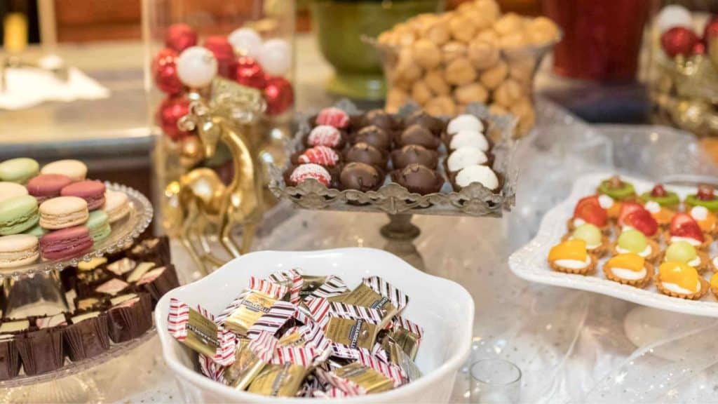 Dessert bar station with candies & cookies